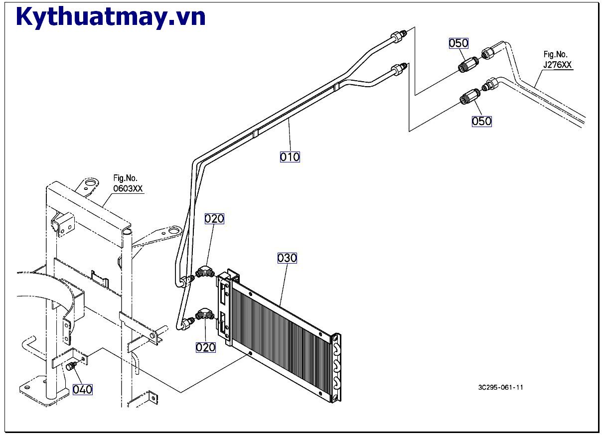 Ống dầu thủy lực( bộ làm mát dầu) ( mới) 10001 đến 49999